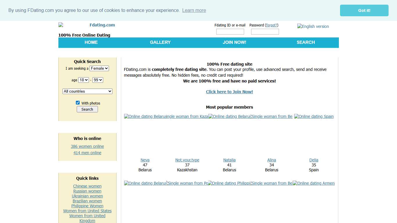 100% free dating site Fdating.com.